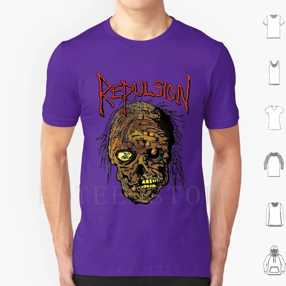 Repulsion T Shirt Print Cotton Grind Core Brutal Zombie 80s Death Metal