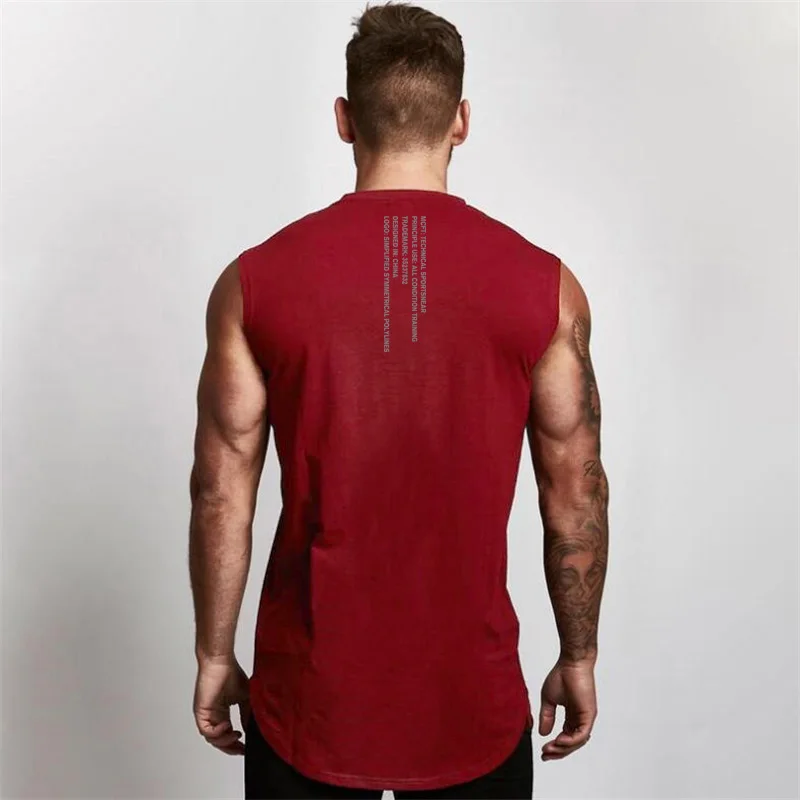 

New Workout Mens Fashion Casual Tank Top Breathable Gym Clothing Bodybuilding Fitness Singlets Sports Sleeveless V-Neck Vest