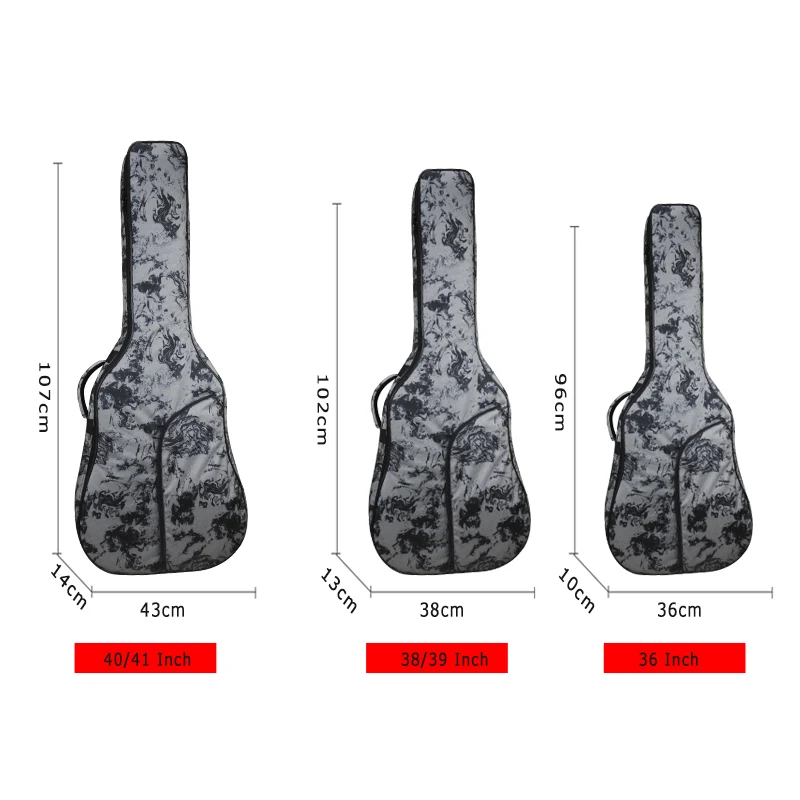 Guitar Bag 36/41 Inch High Quality 900D Waterproof Oxford Fabric Classical Guitar Backpack 6/12 MM Cotton Padded Guitar Case