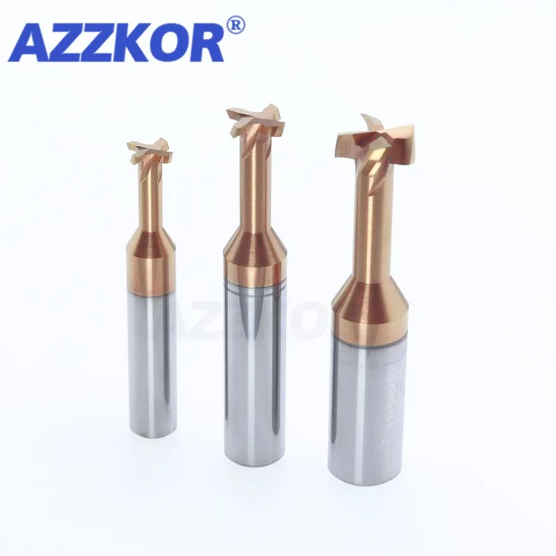 AZZKOR Tungsten steel Alloy Milling Knife T Slot Milling Cutters Machining Hard Steel Salloy steels Special Groove Type Cutters