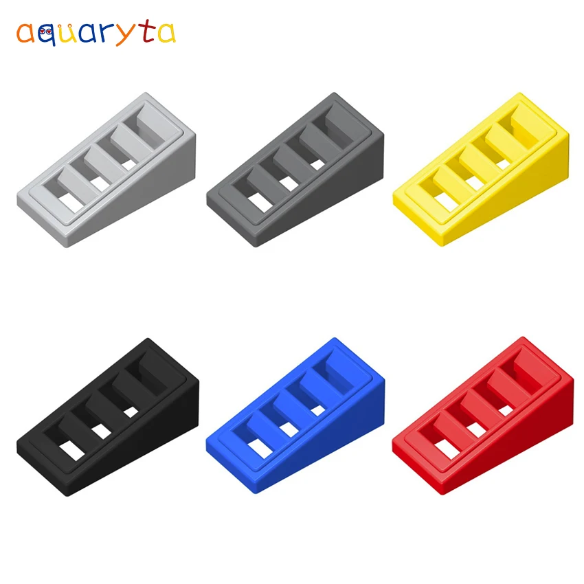 Aquaryta 60pcs Building Blocks Part 2x1x2 Inclined Brick with 4 Grille Compatible 61409 DIY Technology Educational Toys for Teen