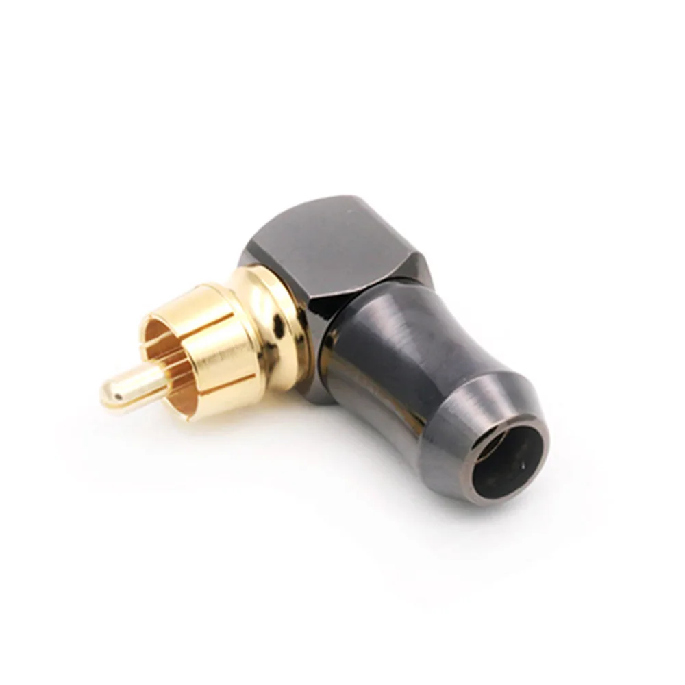 1PC RCA Connector, RCA Right Angle HIFI Terminals, High Quality Gold Plated, Supporting up to 6.5mm Cable