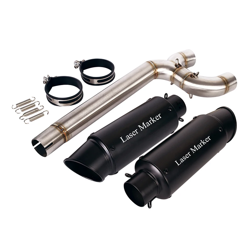 Slip Op Motorfiets Uitlaatsysteem Connect Tube Link Midden Pijp 51Mm Uitlaat Tip Tail Silencer Uitlaat Voor Yamaha FZ6S FZ6 FZ6N