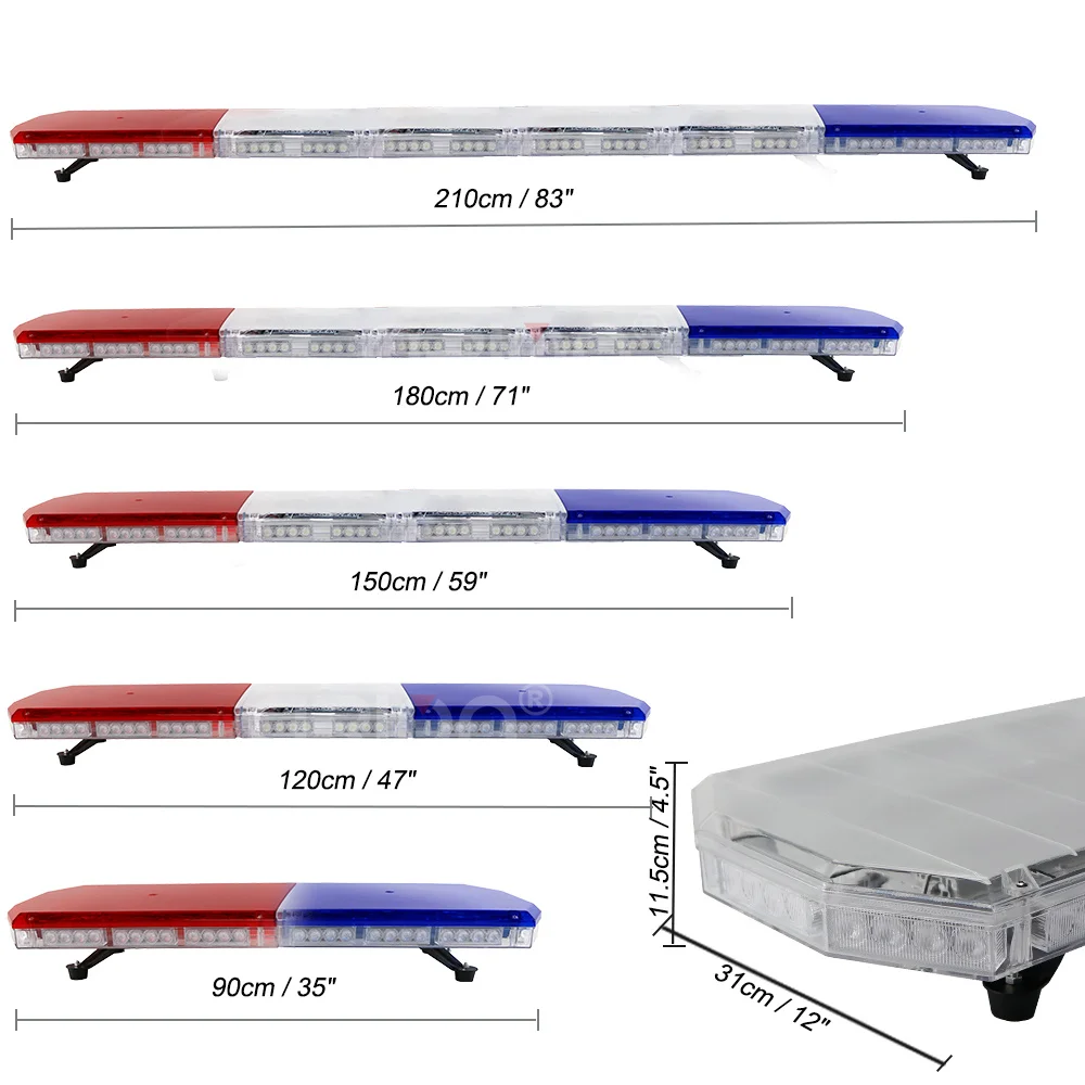 12V-24V 72 -136 LED Emergency Strobe Light Bar Recovery Beacon Wrecker Flashing LightBar Warning Red Blue Amber White Green