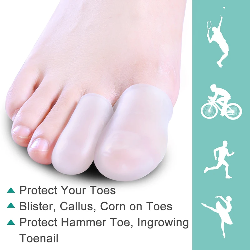 2Pcs/Pair Big Middle Silicone Toe Protector Foot Corns Blister Wear Pads Toenail Injured Ingrown Hammer Pain Relief Tools C1641