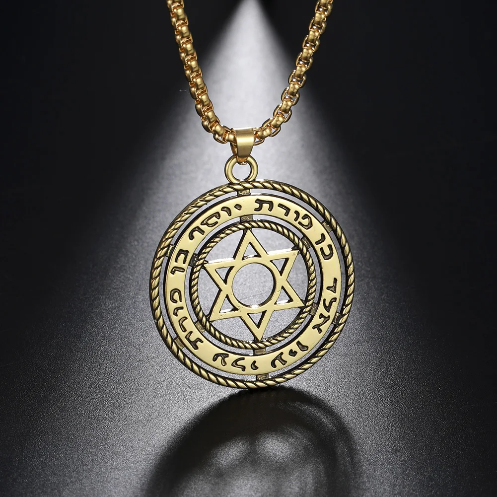 LIKGREAT Spupernatural Hollow Out Star of David Pendant Necklace Seal of Solomon Talisman Jewish Amulet Jewelry Accessories