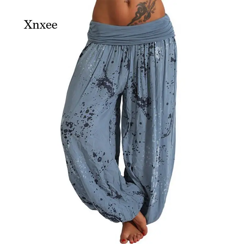 

Summer Beach Bloomers Women's High Waist Harem Pants Retro Loose Printed Floral Trousers Women's