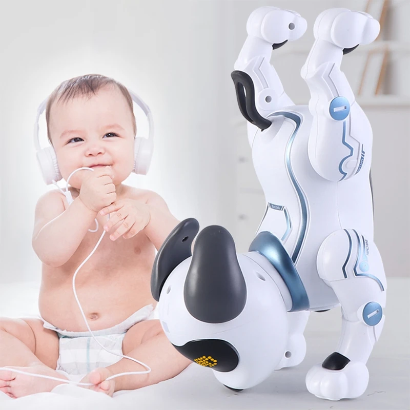 Jouet intelligent à télécommande pour chien, cascadeur robotique RC, chiot dansant, Programmable, avec son, cadeau interactif, apparence créative et Cool