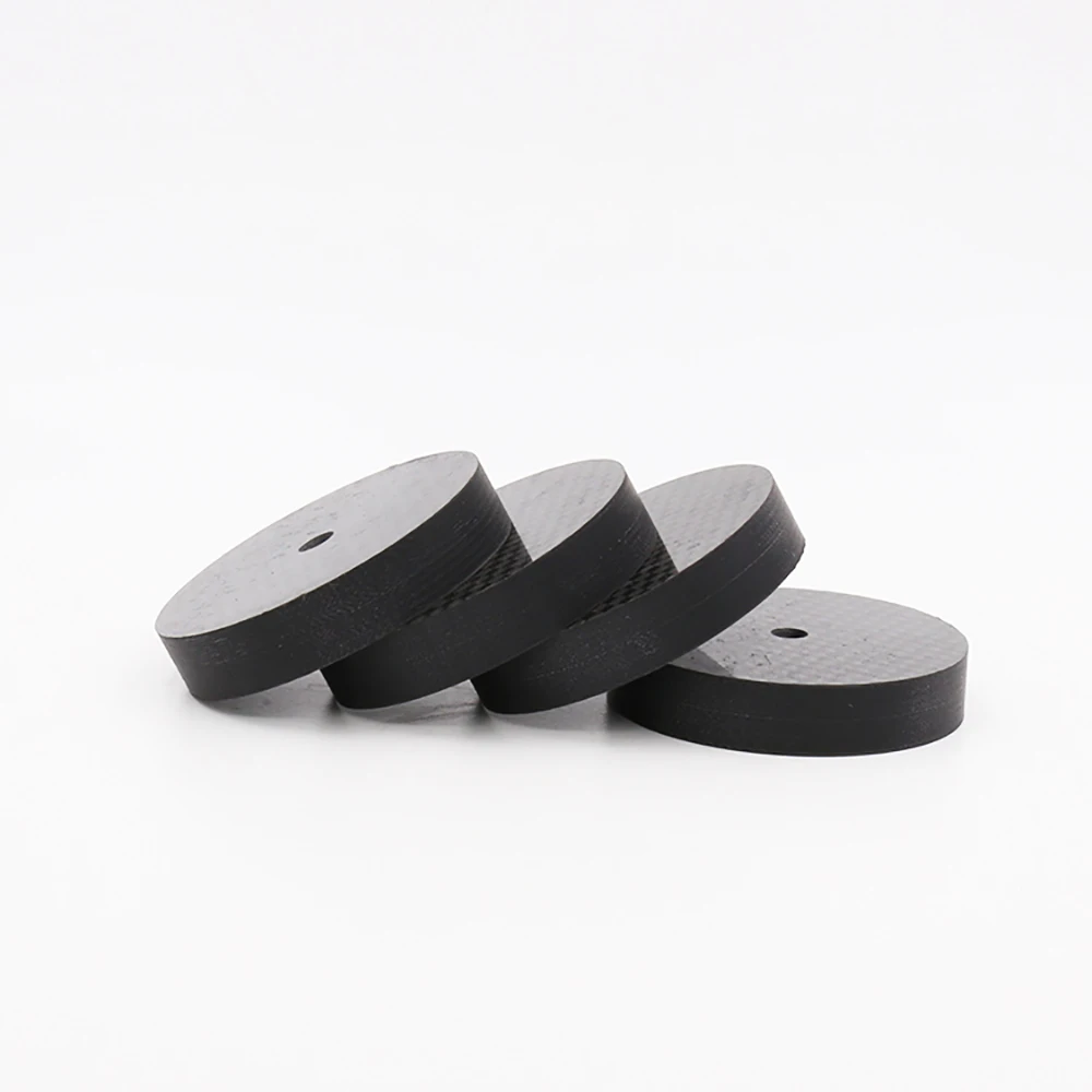 

4Pcs Hi-End Black Carbon Fiber Speaker Isolation 40x15mm 25x5mm 50X20mm Base Pad Shoe Feet Hifi audio Amp cone speaker pad