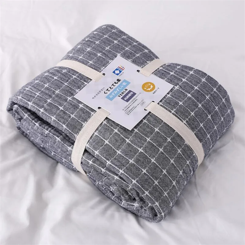 Bedspreads Quilted Summer Fashion Style Cotton Gauze Throw Blankets On The Bedding Comforter Quilt For Sofa Cover 200*230cm