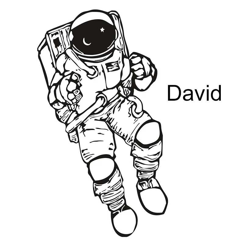 

New Personalized name Outer Space Astronaut Vinyl Wall Decal Art Home Decoration Wall Sticker Mural Decor