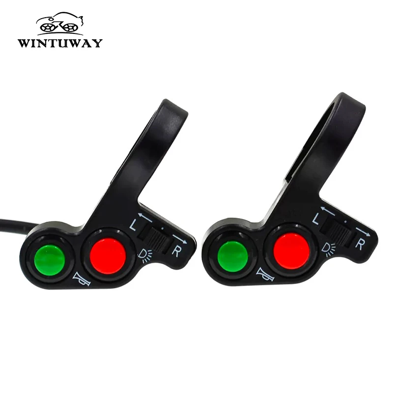 3 in 1 7/8 inches Motorcycle Switch Electric Bike Scooter ATV Quad Light Turn Signal Horn ON/OFF Button for 22mm Dia Handlebars