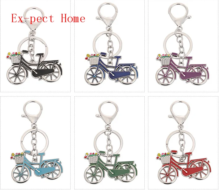 FREE SHIPPING BY DHL 100pcs/lot 2020 Fashion Metal Bicycle Keychains Zinc Alloy Bicycle Keyrings for Promotion Gifts