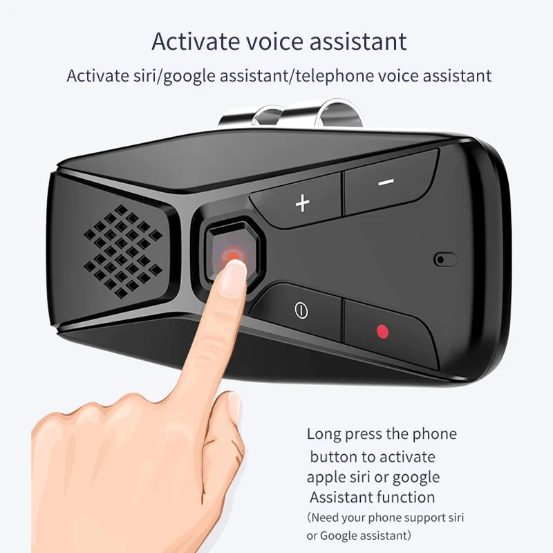 JaJaBor Bluetooth Car Kit Handsfree Speakerphone Wireless with Microphone Bluetooth 5.0 Automatic Shut Down and Auto Connect