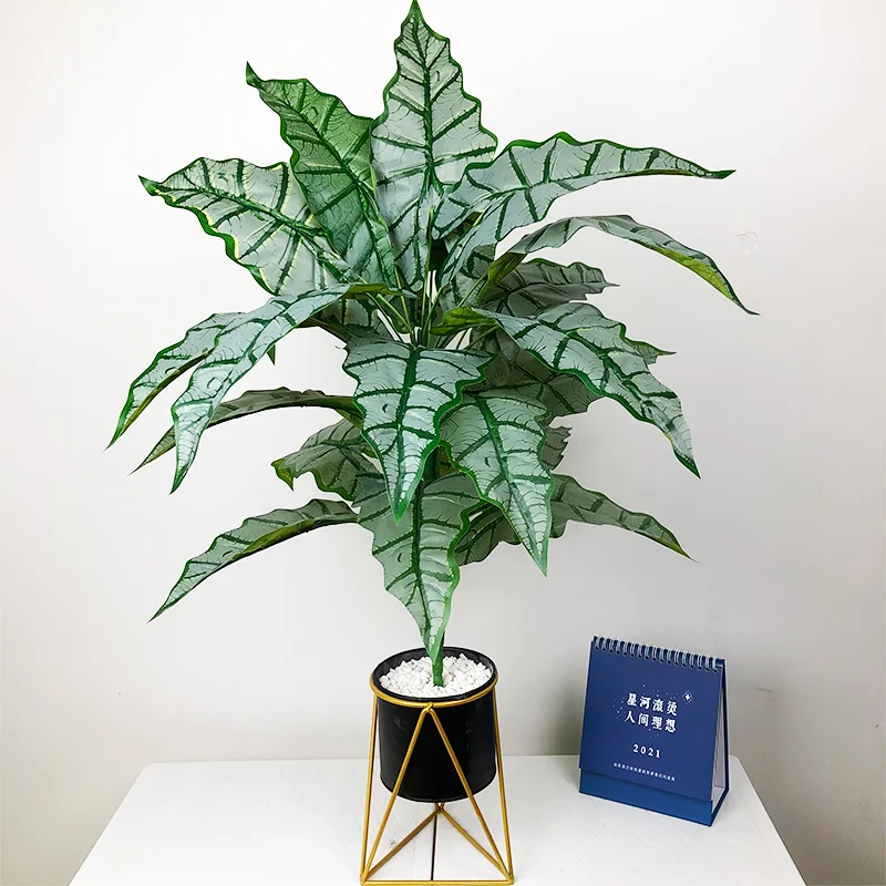 

55cm/75cm Large Artificial Monstera Tropical Plants Fake Palm Tree Real Touch Leaves Plastic Maranta Leafs For Home Office Decor