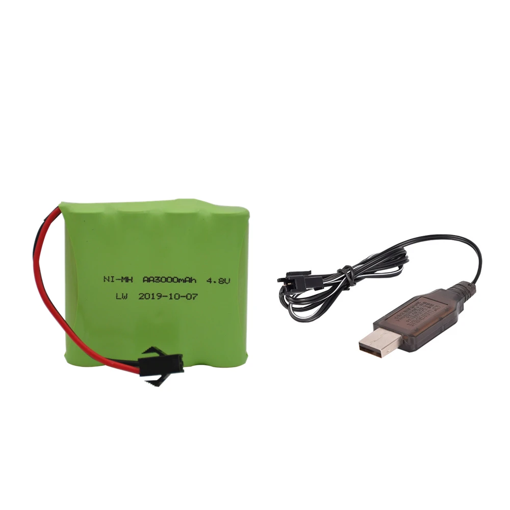 4.8v 3000mah NiMH Battery with Charger For Rc toys Cars Tanks Robots Boats Guns Ni-MH AA 4.8v Rechargeable Battery Pack