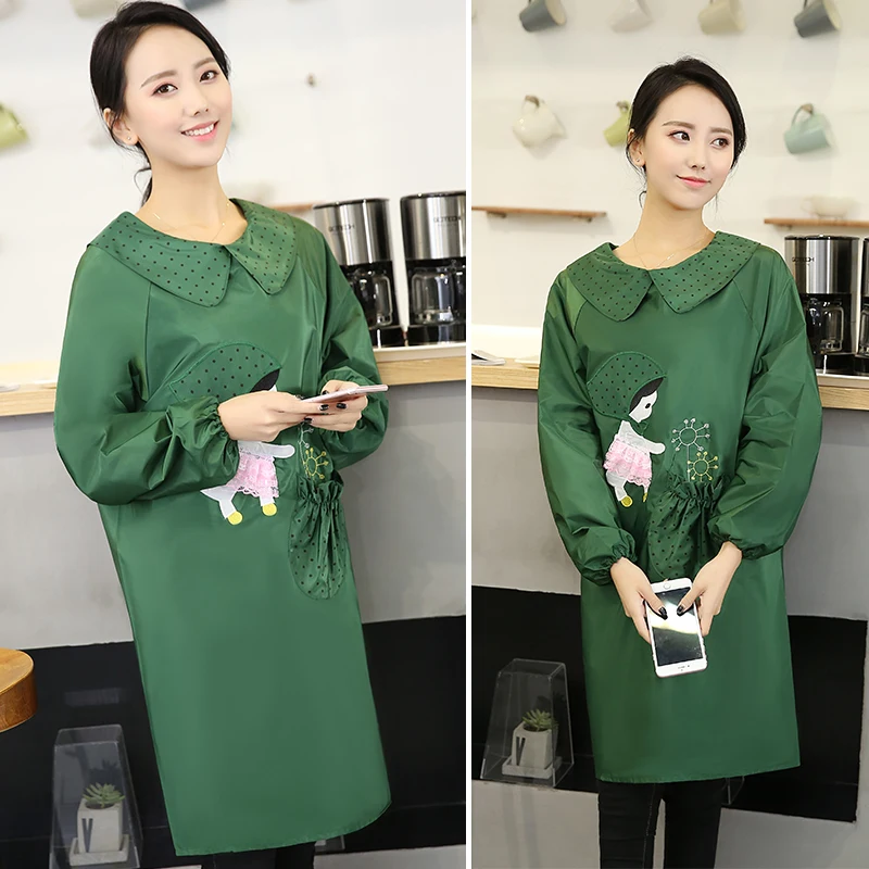 

Korean version of fashion waterproof and oil-proof apron Adult overalls PVC waterproof apron reverse wear