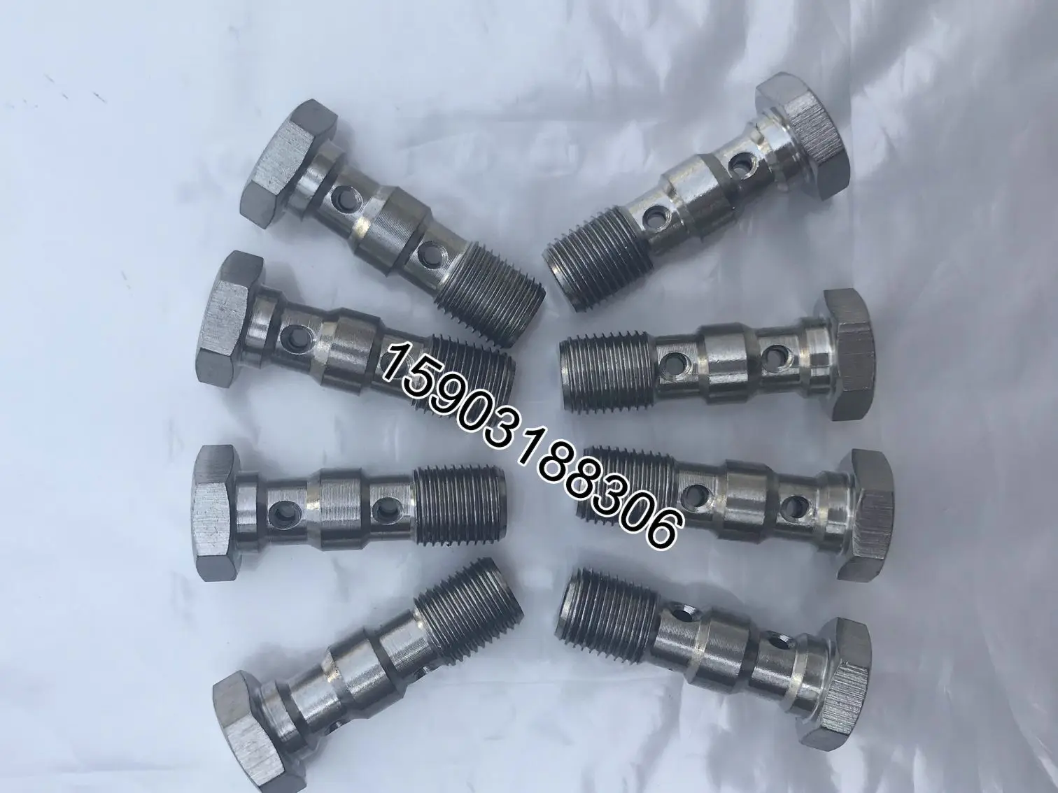 hex head screw metric M10*1 stainless steel material double banjo bolt brake fitting 35mm length