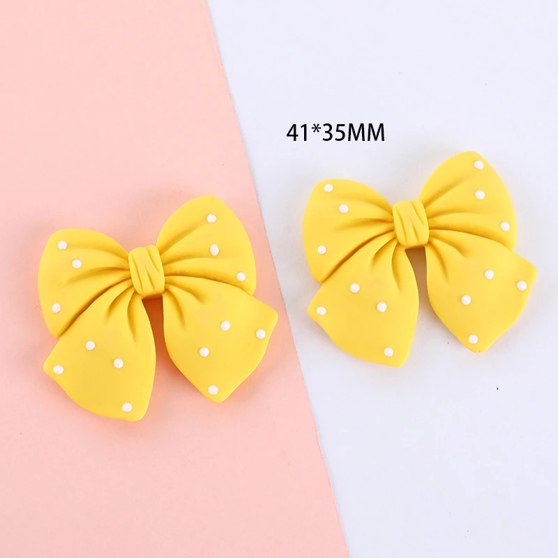 20Pcs carino Dot Bowknot resina artigianato fai da te clip di capelli per bambini collane cellulare Shell Patch accessori materiale decorativo