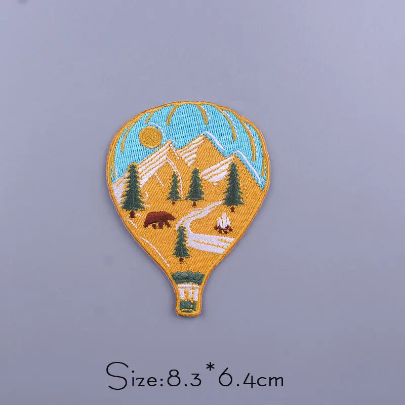 Nature Adventure Patch Mountain Camping Haftowane naszywki na ubrania Naprasowanki na naszywki na ubrania Diy Travel Badges Aplikacje