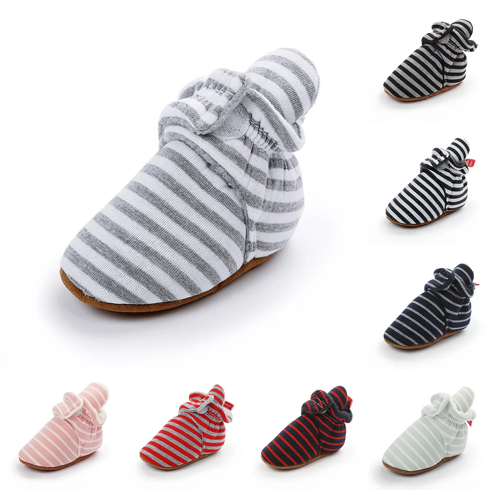 Newborn Baby Socks Shoes Boy Girl Star Toddler First Walkers Booties Cotton Comfort Soft Anti-slip Warm Infant Crib Shoes