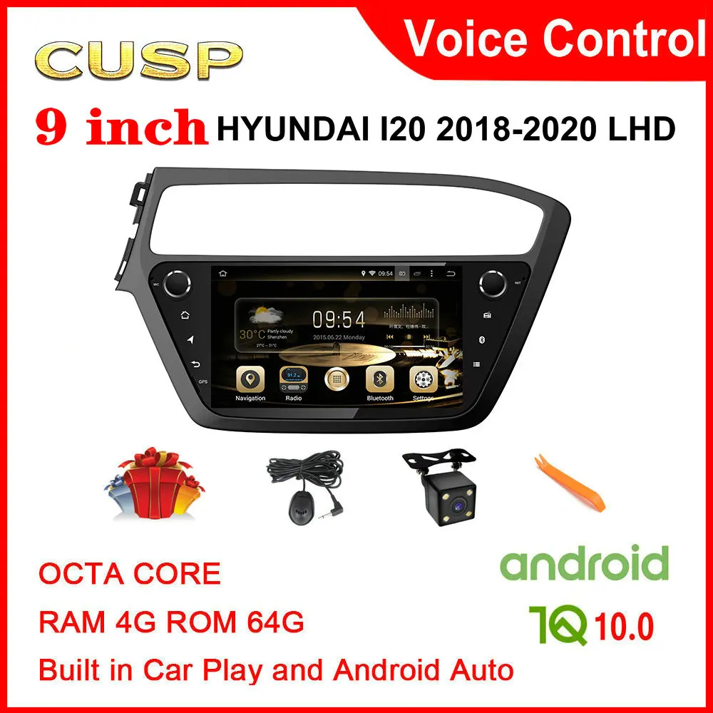 CUSP Android 10 Car dvd player for Hyundai I20 2018 2019 2020 1 Din Car Radio Auto Radio gps navigation stereo Multimedia Audio