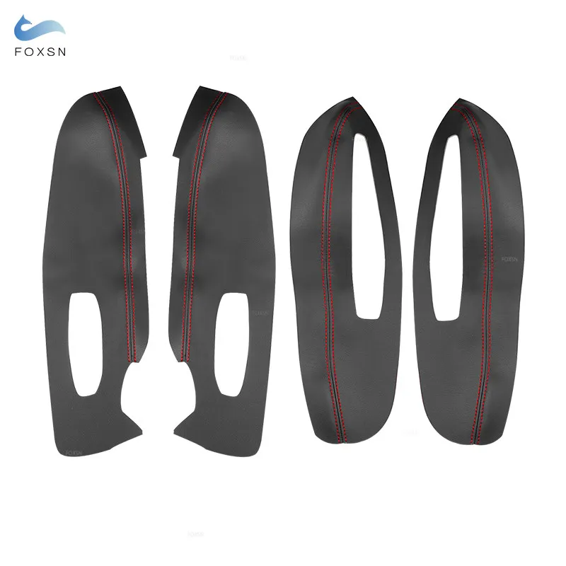 For Renault Kadjar 2016 2017 2018 Microfiber Leather Door Armrest Panel Cover 4pcs with Mount Fittings Car Interior Accessories