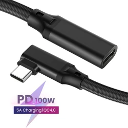 Cable de extensión HD 4K tipo C, 100W, PD 5A, ángulo recto, curva de 90 grados, 3.1C, tipo C, para portátil Macbook, SAMSUNG