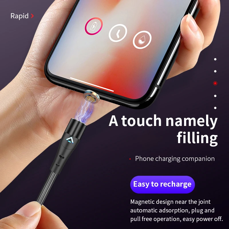 ZUIDID 5A Từ USB C Cáp Sạc Siêu Nhanh Micro USB Loại C Cho iPhone Samsung Xiaomi Huawei Sạc Android dây Cáp