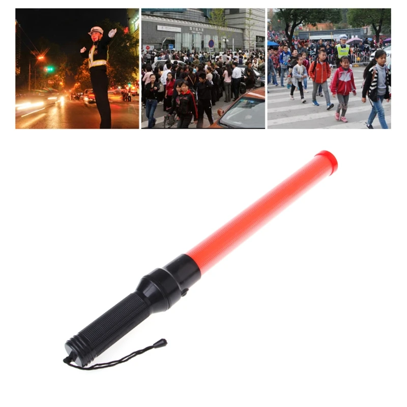 Plastic Traffic Wand  Powerful LED Flashlight Torch 3 Modes Strobe Setting