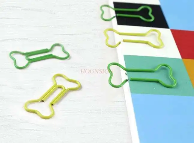 20pcs Color Bone Paper Clip Paper Clip Shaped Paper Clip Office Supplies Paper Clip Back Line Needle