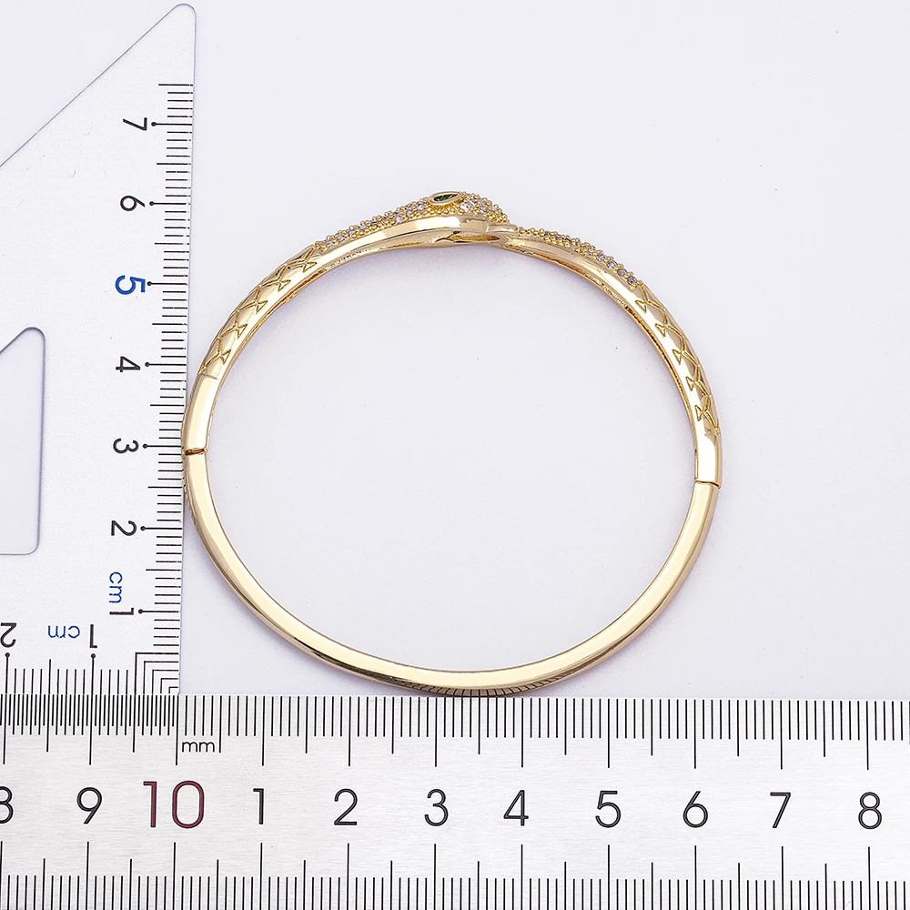 جديد وصول الأوروبية والأمريكية موضة النحاس مكعب الزركون الكفة قابل للتعديل ثعبان الإسورة مجوهرات غرامة حفل زفاف هدية #2