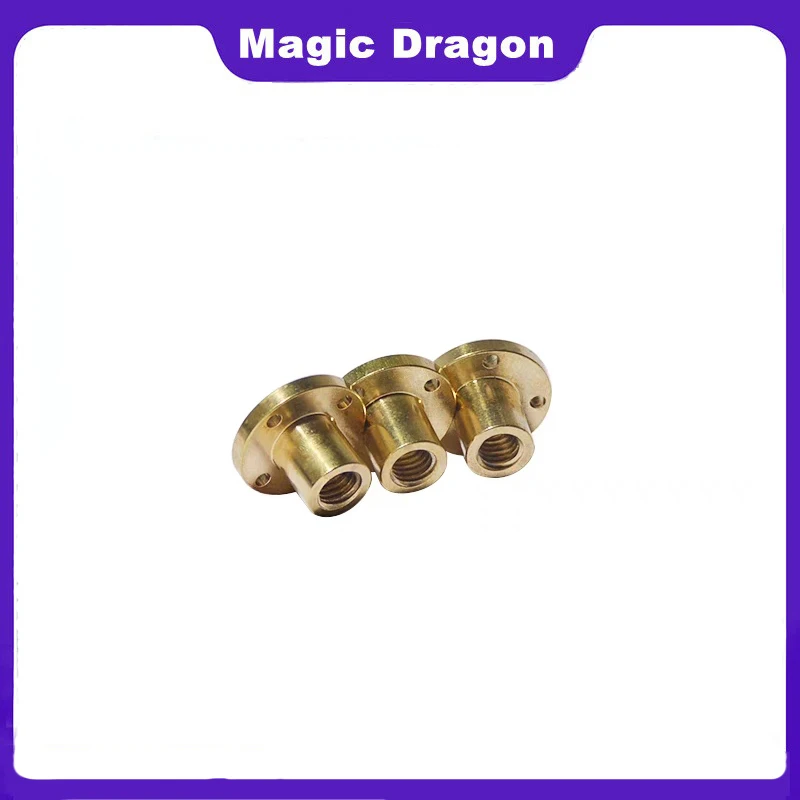 T12 Lead Screw Nut Pitch 2mm Lead 2/3/4/8/10mm/12mm/14mm/20mm Brass Lead Screw Nut For CNC Parts 3D Printer