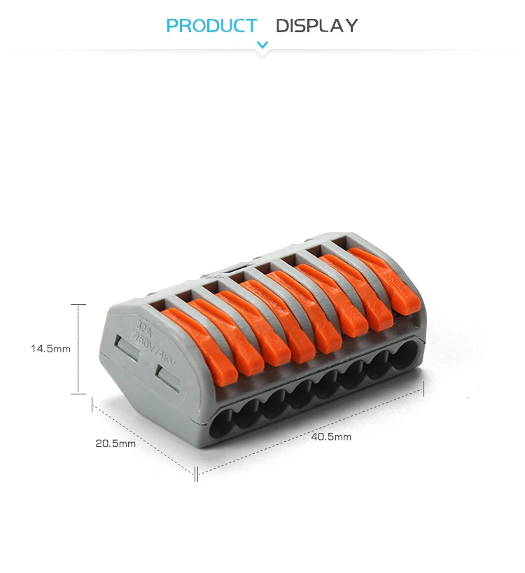10Pcs 222-418 Quick Wiring Compact Splicing Connector Terminal Block Fast Connectors