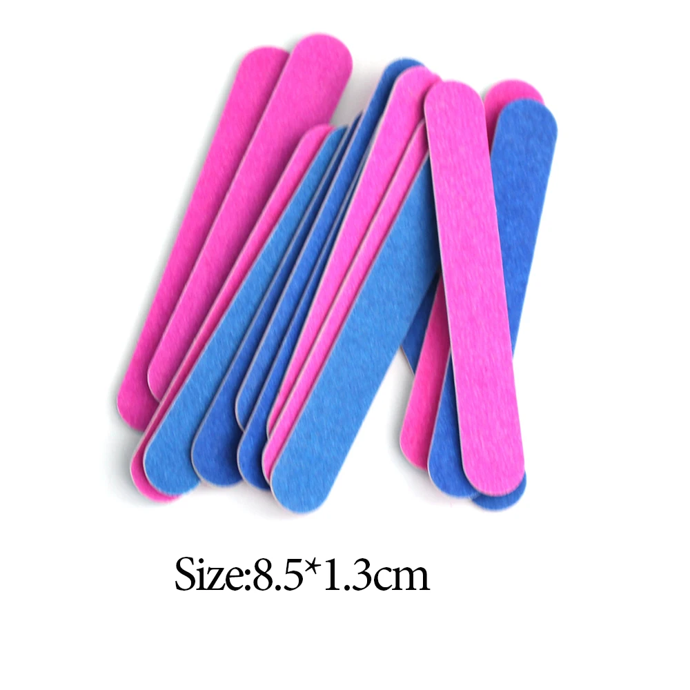 10/100/50pcs Nail File Double Sided Buffers Red Blue Nail Art Sanding 180/240 Grit Nail Polish Gel Remove Tools Accessories