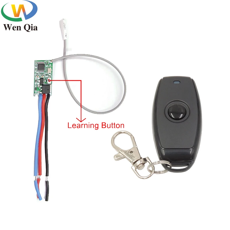 WenQia Mini Module interrupteur sans fil avec télécommande RF, 433mhz DC 3.6V 6V 12V 24V 1CH relais sans fil avec émetteur pour puissance, lampe LED, bricolage