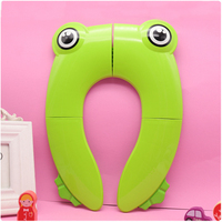 Baby Portable Travel Folding Potty Seat Toddler Toilet Training Seat Children Urinal Cushion Children Pot Mat Green PP Frog Lid