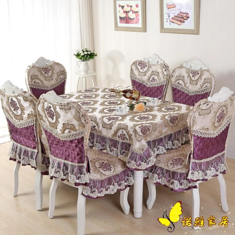 

High Qual Luxurious purple Table Cover Rectangle Table Cloth Hotel Wedding Tablecloth Machine Washable Fabric Cloth Table