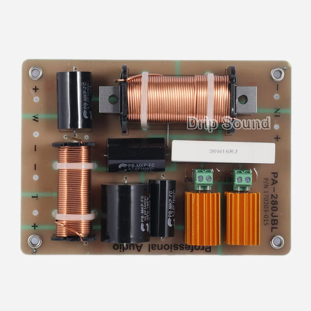 1x 800W 2 Way 2 Unit Treble Bass Hi-Fi Audio Speaker Frequency Divider High-Low Crossover Filters