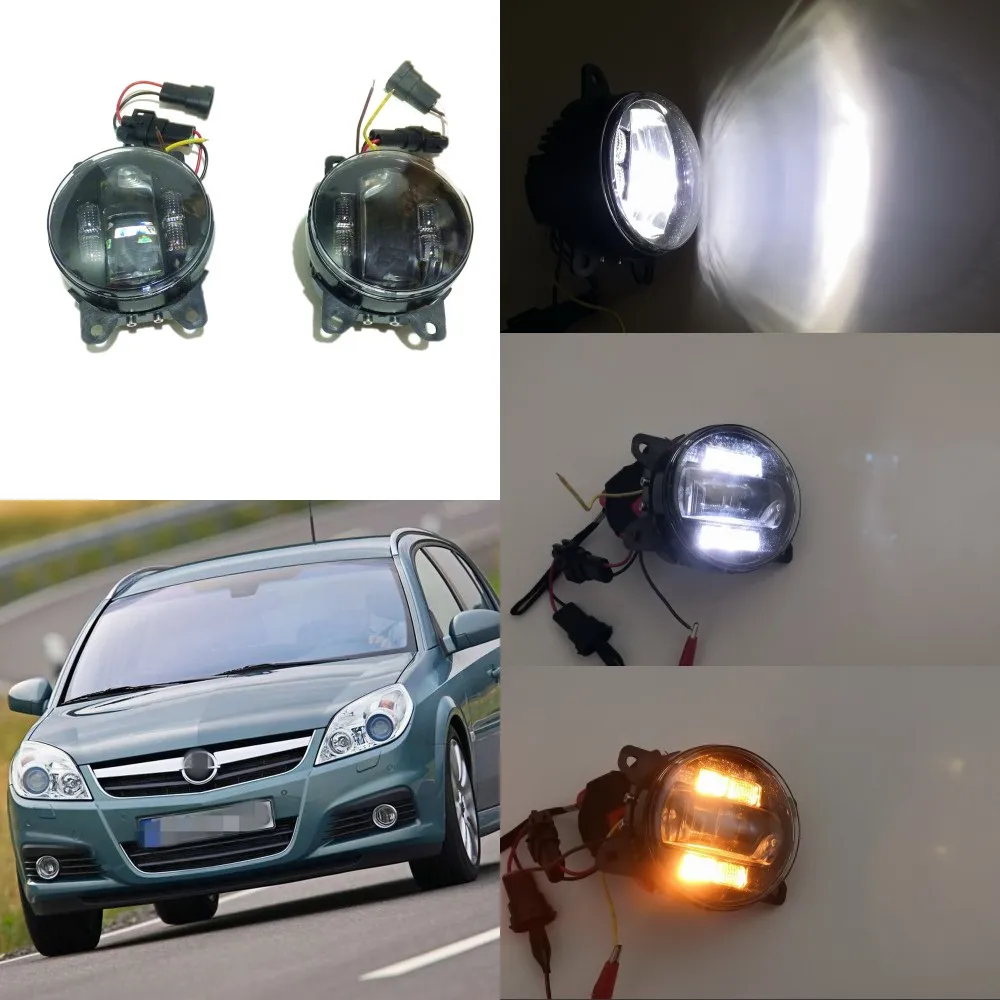 

July King 6000k 3000LM LED Fog Lamp Case for Opel Signum 2006-2008, 20W Lens Fog Lamp + 6W DRL+ 4W Yellow Turn Signals