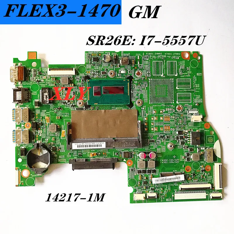 For Lenovo FLEX3-1470 laptop motherboard 14217-1M SR26E I7-5557U ,448.03N03.001  DDR3