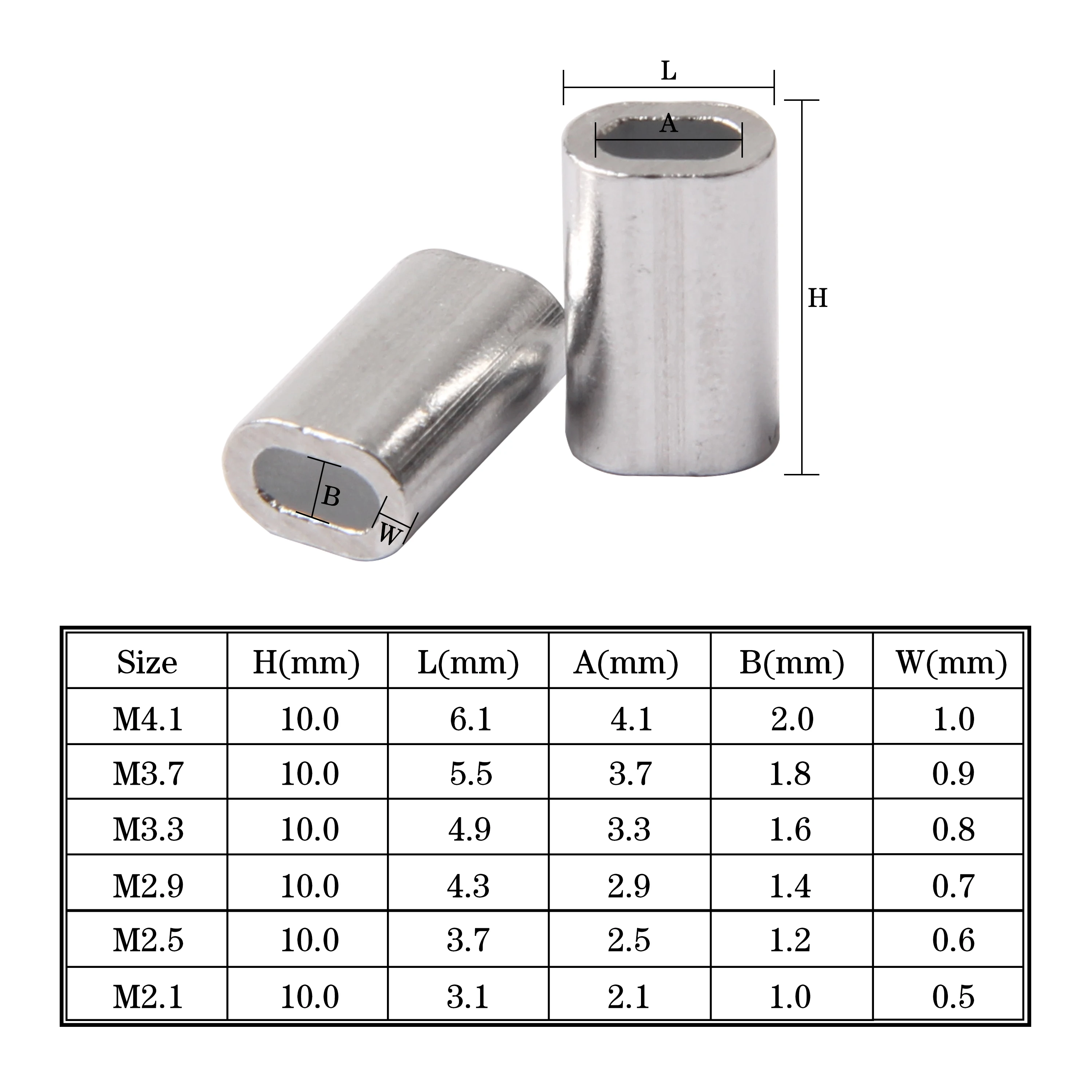 100pcs Single Aluminum Flat Fishing Tube Fishing Wire Pipe Aluminum Crimps Flat Sleeves Fishing Connector Accessories