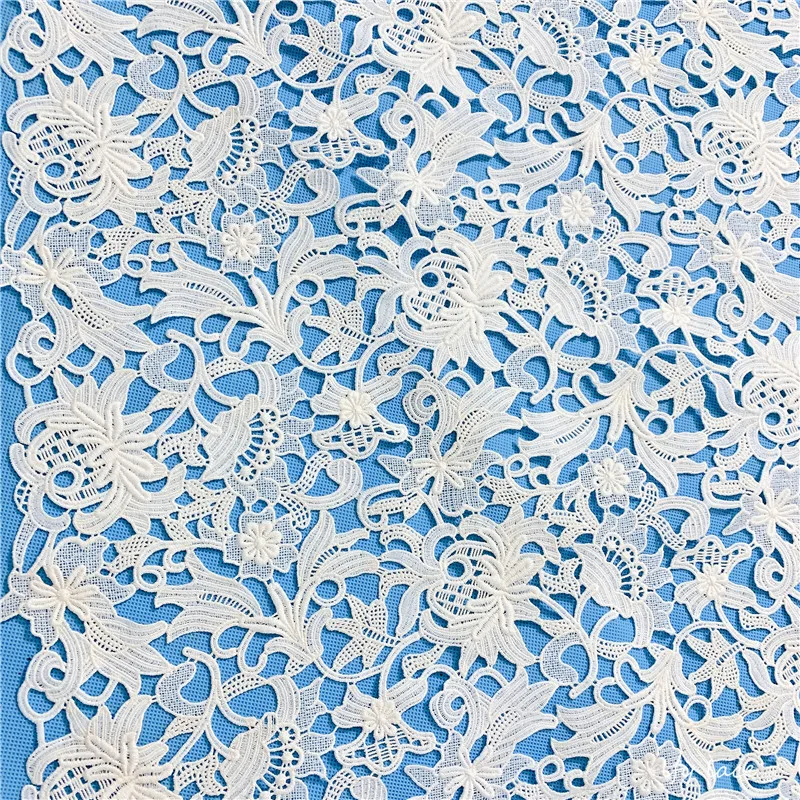 LFY 2019 Latest Guipure Cord Lace ivory High end quality DIY sewing cloth garment wedding bridal dress lace fabric