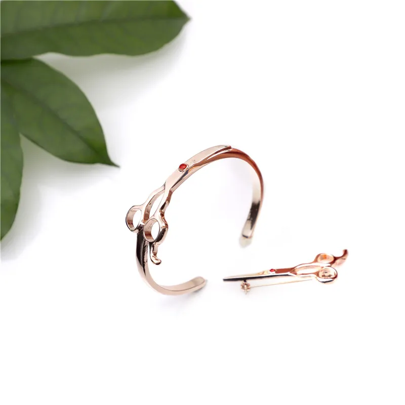 Fashion Barber use Women Bracelets & Bangles For Professional Hairdresser Designer Women Scissor Shape Bracelets