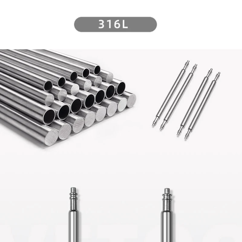 Ear Rod for Watch with Stainless Steel Fixed Shaft Watchband Bolt Pin for Alfajr WY-16 AL-Harameen 6506 100 Pieces