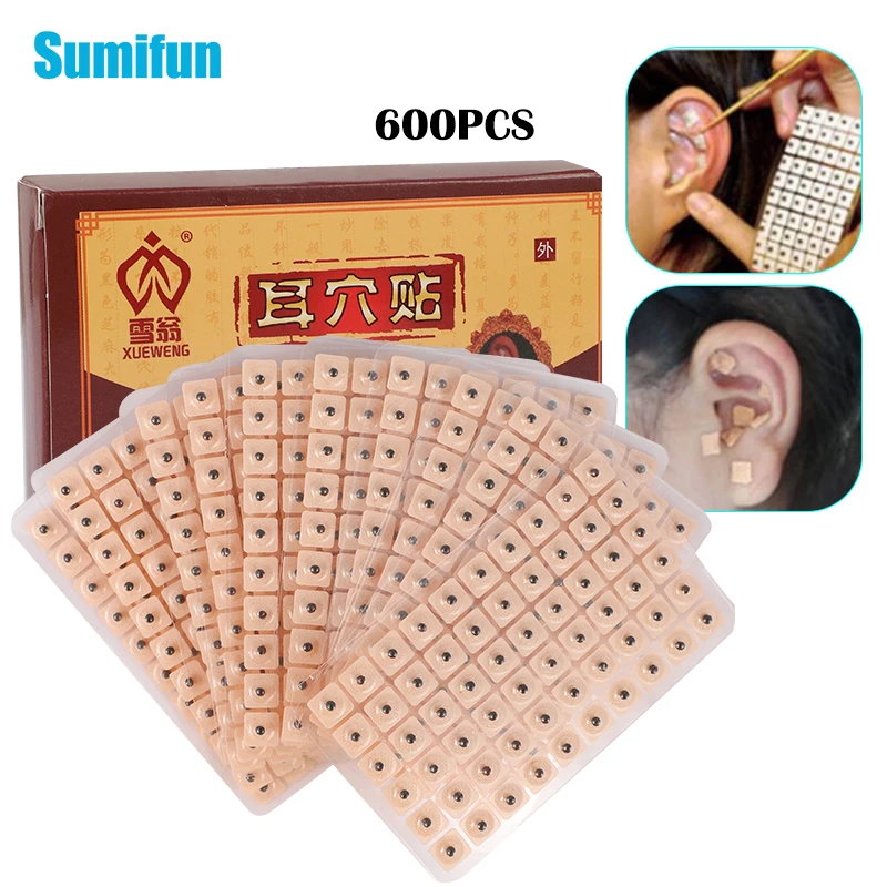 600pcs/box Ears StickersTherapy Ear Point Massage Press Magnets Auricular Auriculotherapy Vaccaria Ear Relaxation Care Stickers