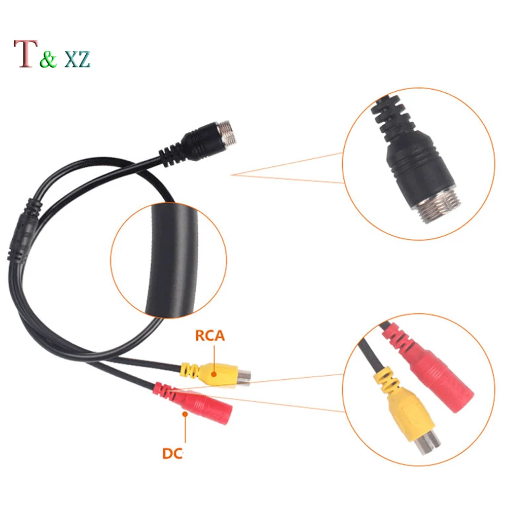 4Pin CCTV Camera Wires Aviation Head Male to RCA/DC Female CCTV Camera AV Adapter Connector Cable Wire 0.5m/1.31ft