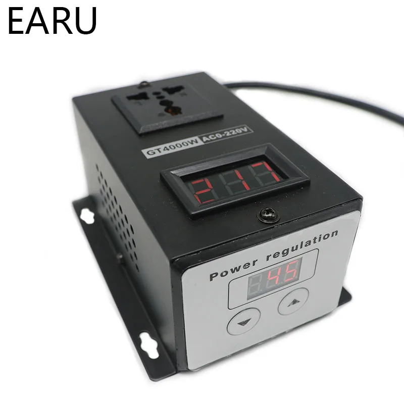 EU Plug AC 0-220V 4000W SCR Electronic Power Voltage Regulator Temperature Fan Motor Speed Controller Dimming Dimmer Thermostat