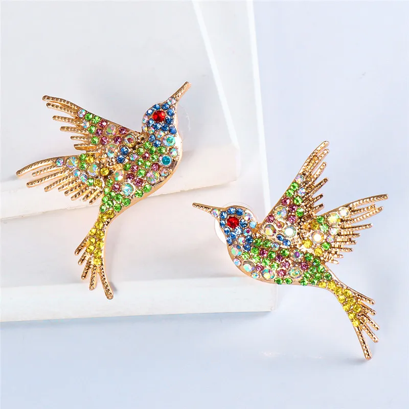 Wholesale JURAN Vintage Fairy Butterfly Bird Earrings Rhinestone Animal Drop Earrings Female Women Birthday Party Jewelry Gifts