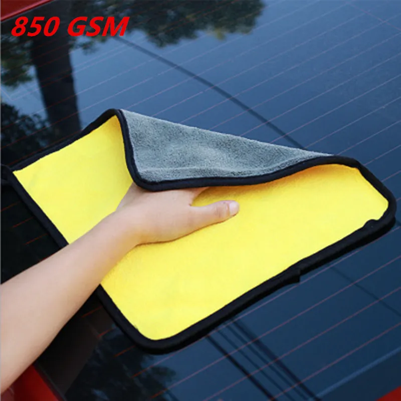 850GSM 30/40/60CM Super Thick Microfiber Towel Car Wash Microfiber Cleaning Cloth Car Paint Care Towel Absorbent Car Wipe